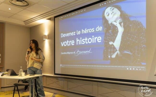 Reportage événementiel conférence Caroline Mignaux