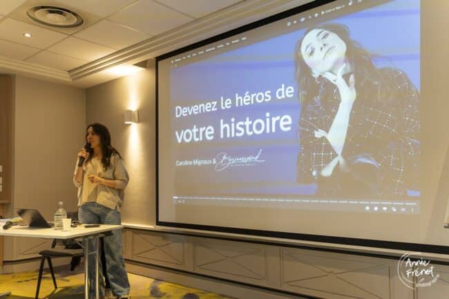 Reportage événementiel conférence Caroline Mignaux
