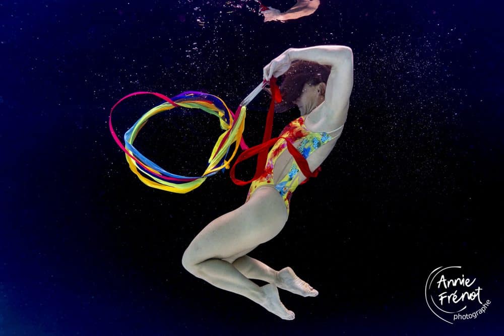 photographe aquatique nage synchronisée